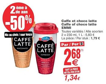 Promoties Caffe et choco latte caffe of choco latte emmi - Emmi - Geldig van 12/06/2018 tot 18/06/2018 bij Cora