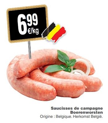 Promoties Saucisses de campagne boerenworsten - Huismerk - Cora - Geldig van 12/06/2018 tot 18/06/2018 bij Cora