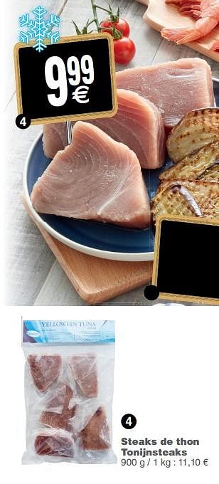 Promoties Steaks de thon tonijnsteaks - Huismerk - Cora - Geldig van 12/06/2018 tot 18/06/2018 bij Cora