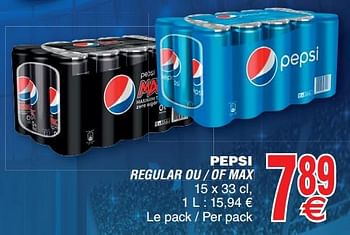 Promotions Pepsi regular ou - of max - Pepsi - Valide de 12/06/2018 à 18/06/2018 chez Cora