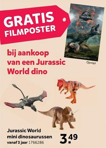 Promoties Jurassic world mini dinosaurussen - Jurassic World - Geldig van 04/06/2018 tot 24/06/2018 bij Intertoys