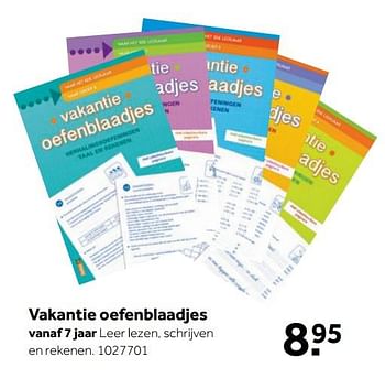 Promoties Vakantie oefenblaadjes - Huismerk - Intertoys - Geldig van 04/06/2018 tot 24/06/2018 bij Intertoys