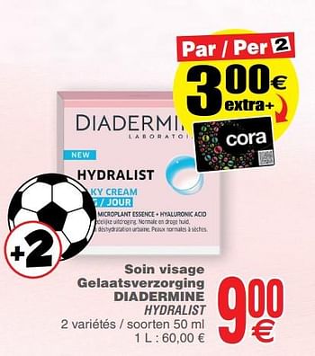 Promotions Soin visage gelaatsverzorging diadermine hydralist - Diadermine - Valide de 12/06/2018 à 18/06/2018 chez Cora