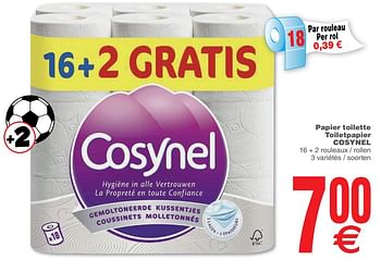 Promoties Papier toilette toiletpapier cosynel - Cosynel - Geldig van 12/06/2018 tot 18/06/2018 bij Cora