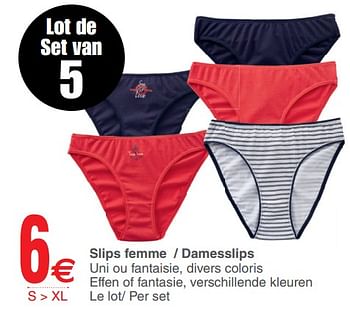 Promoties Slips femme damesslips - Huismerk - Cora - Geldig van 12/06/2018 tot 25/06/2018 bij Cora