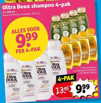 Promoties 4 x shampoo zachtheid van haver - Garnier - Geldig van 12/06/2018 tot 24/06/2018 bij Kruidvat