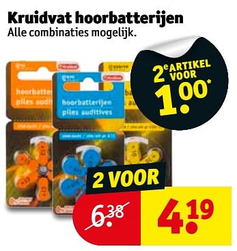 Promoties Kruidvat hoorbatterijen - Huismerk - Kruidvat - Geldig van 12/06/2018 tot 24/06/2018 bij Kruidvat