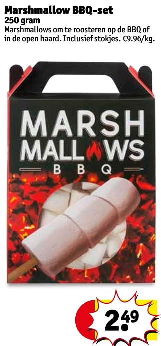Promoties Marshmallow bbq-set - Marshmallow - Geldig van 12/06/2018 tot 24/06/2018 bij Kruidvat