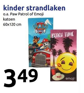 Promotions Kinder strandlaken - Produit Maison - Action - Valide de 13/06/2018 à 19/06/2018 chez Action