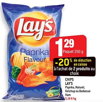 Promotions Chips lay`s - Lay's - Valide de 13/06/2018 à 19/06/2018 chez Smatch