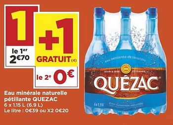 Promoties Eau minérale naturelle pétillante quezac - Quezac - Geldig van 12/06/2018 tot 24/06/2018 bij Super Casino