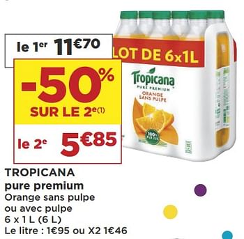 Promotions Tropicana pure premium - Tropicana - Valide de 12/06/2018 à 24/06/2018 chez Super Casino