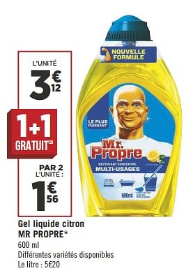 Promotions Gel liquide citron mr propre - Mr. Propre - Valide de 12/06/2018 à 24/06/2018 chez Géant Casino