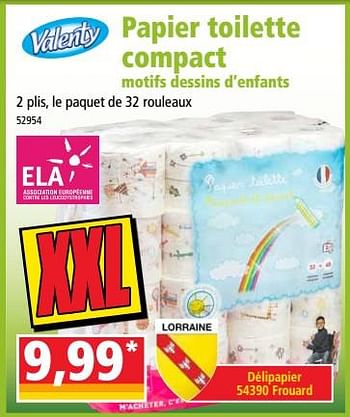 Promotions Valenty papier toilette compact motifs dessins d`enfants - Valenty - Valide de 13/06/2018 à 19/06/2018 chez Norma