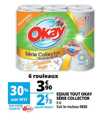Promoties Essuie tout okay série collector - Huismerk - Okay  - Geldig van 13/06/2018 tot 19/06/2018 bij Auchan