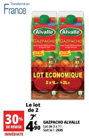 Promotions Gazpacho alvalle - Alvalle - Valide de 13/06/2018 à 19/06/2018 chez Auchan Ronq