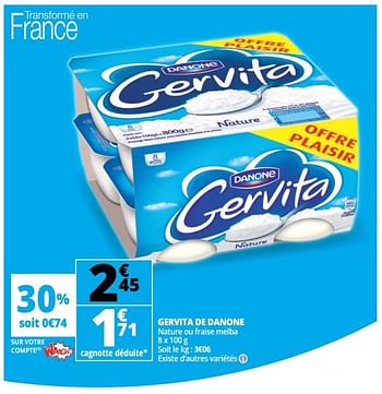 Promotions Gervita de danone - Danone - Valide de 13/06/2018 à 19/06/2018 chez Auchan Ronq