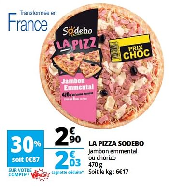 Promoties La pizza sodebo - Sodebo - Geldig van 13/06/2018 tot 19/06/2018 bij Auchan