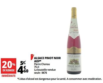 Promotions Alsace pinot noir aop - Vins blancs - Valide de 13/06/2018 à 19/06/2018 chez Auchan Ronq