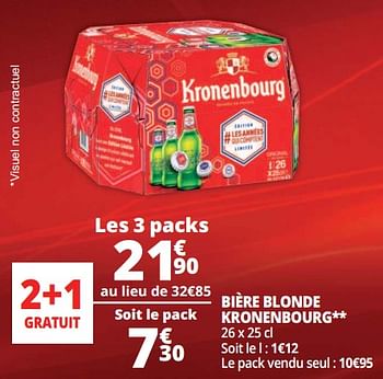 Promoties Bière blonde kronenbourg - Kronenbourg - Geldig van 13/06/2018 tot 19/06/2018 bij Auchan