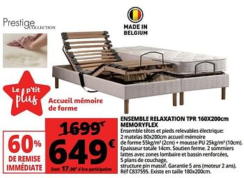 Promotions Ensemble relaxation tpr memoryflex - Produit Maison - Auchan Ronq - Valide de 13/06/2018 à 19/06/2018 chez Auchan Ronq