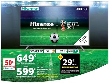 Promoties Tv led hisense 60n5700 - Hisense - Geldig van 13/06/2018 tot 19/06/2018 bij Auchan