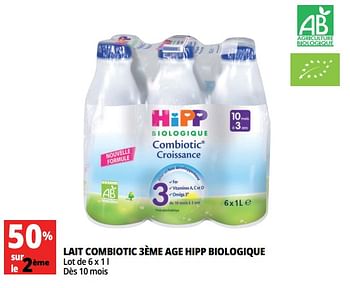 Promotions Lait combiotic 3ème age hipp biologique - Hipp - Valide de 13/06/2018 à 19/06/2018 chez Auchan Ronq