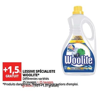 Promoties Lessive spécialiste woolite - Woolite - Geldig van 13/06/2018 tot 19/06/2018 bij Auchan
