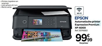 Promotions Epson automatische printer expression premium xp-6000 - Epson - Valide de 13/06/2018 à 25/06/2018 chez Carrefour