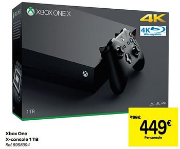 Promoties Xbox one x-console 1 tb - Microsoft - Geldig van 13/06/2018 tot 25/06/2018 bij Carrefour