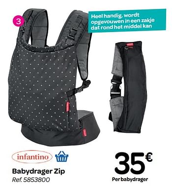 Promoties Babydrager zip - Infantino - Geldig van 13/06/2018 tot 02/07/2018 bij Carrefour