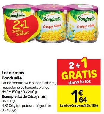 Promotions Lot de maïs bonduelle - Bonduelle - Valide de 13/06/2018 à 25/06/2018 chez Carrefour