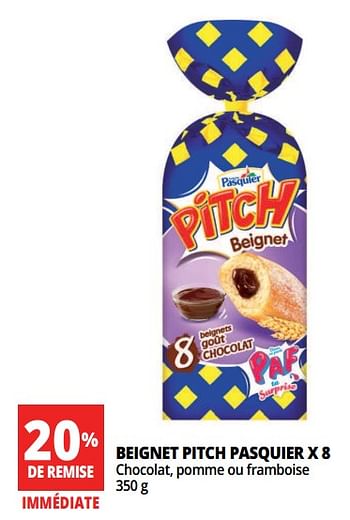 Promotions Beignet pitch pasquier x 8 - Brioche pasquier - Valide de 13/06/2018 à 26/06/2018 chez Auchan Ronq