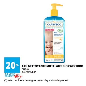 Promoties Eau nettoyante micellaire bio carryboo - Carryboo - Geldig van 13/06/2018 tot 26/06/2018 bij Auchan