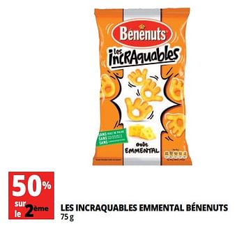 Promotions Les incraquables emmental bénenuts - Benenuts - Valide de 13/06/2018 à 26/06/2018 chez Auchan Ronq