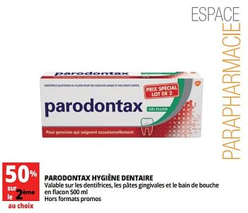 Promotions Parodontax hygiène dentaire - Parodontax - Valide de 13/06/2018 à 26/06/2018 chez Auchan Ronq