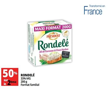 Promotions Rondelé - Président - Valide de 13/06/2018 à 26/06/2018 chez Auchan Ronq