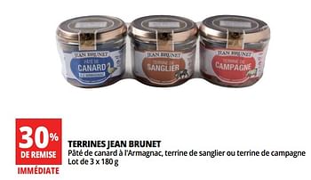 Promotions Terrines jean brunet - Jean Brunet - Valide de 13/06/2018 à 26/06/2018 chez Auchan Ronq