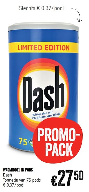 Promoties Wasmiddel in pods dash - Dash - Geldig van 14/06/2018 tot 20/06/2018 bij Delhaize
