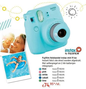kraan verschil Ontrouw Fujifilm Fujifilm fototoestel instax mini 9 ice white - Promotie bij  Dreamland