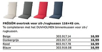 Promoties Froson overtrek voor zit--rugkussen - Huismerk - Ikea - Geldig van 01/06/2018 tot 30/09/2018 bij Ikea