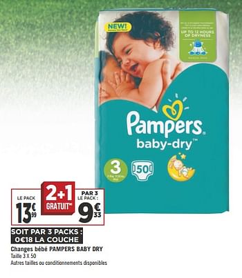 Promotions Changes bébé pampers baby dry - Pampers - Valide de 12/06/2018 à 24/06/2018 chez Géant Casino