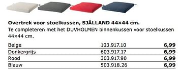 Promoties Overtrek voor stoelkussen, sjalland - Huismerk - Ikea - Geldig van 01/06/2018 tot 30/09/2018 bij Ikea