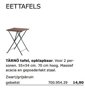 Promoties Tarno tafel, opklapbaar - Huismerk - Ikea - Geldig van 01/06/2018 tot 30/09/2018 bij Ikea