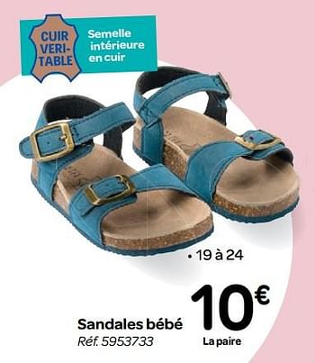 Promoties Sandales bébé - Huismerk - Carrefour  - Geldig van 13/06/2018 tot 02/07/2018 bij Carrefour