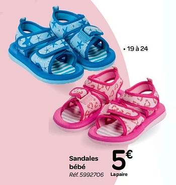 Promotions Sandales bébé - Produit maison - Carrefour  - Valide de 13/06/2018 à 02/07/2018 chez Carrefour