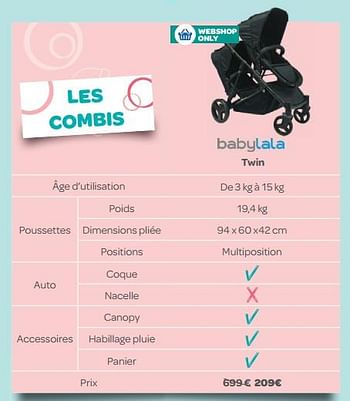 Promoties Twin - Babylala - Geldig van 13/06/2018 tot 02/07/2018 bij Carrefour