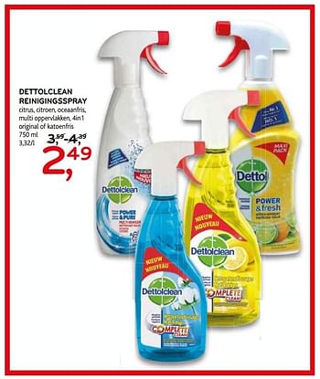 Promoties Dettolclean reinigingsspray - Dettolclean - Geldig van 13/06/2018 tot 19/06/2018 bij C&B