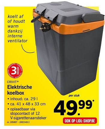 Promoties Crivit elektrische koelbox - Crivit - Geldig van 18/06/2018 tot 23/06/2018 bij Lidl