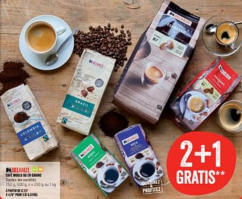 Promotions Café moulu ou en grains - Produit Maison - Delhaize - Valide de 14/06/2018 à 20/06/2018 chez Delhaize
